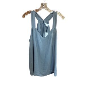 New York & Company Gray rhinestone Halter Top Sz L NWT
